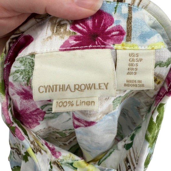 Cynthia Rowley Linen Amalfi Coast Button Down Camp Shirt Sz S EUC Vacation Soft - Picture 6 of 12